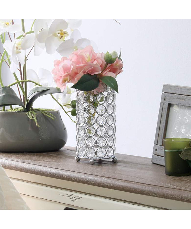 Elegant Designs Elipse 6 3/4" High Chrome Decorative Vase