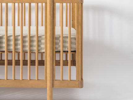 T30535,Babyletto,Moss Stripe Muslin Crib Sheet in GOTS Certified Organic Cotton