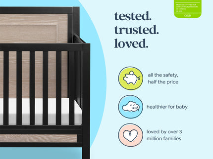 F23201ECWD,Carter's,Radley 4-in-1 Convertible Crib in Ebony & Coastwood