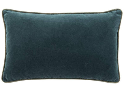 Emerson Lyla Solid Teal Cream 21"x13" Lumbar Throw Pillow