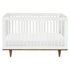 W4901WL,DaVinci,Marley 3-In-1 Convertible Crib in White Finish and Walnut Legs