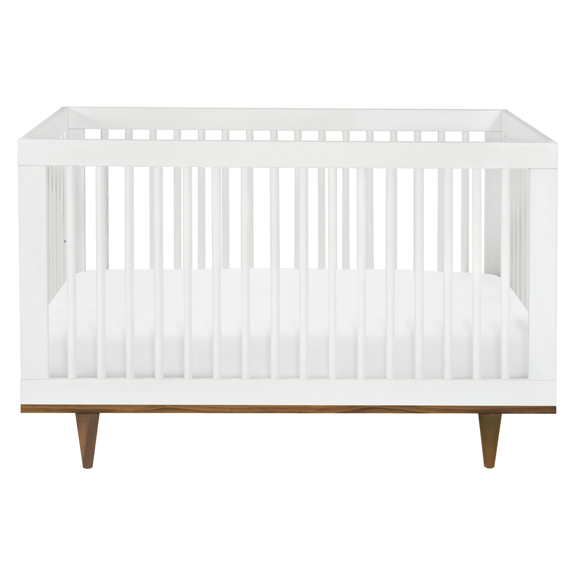 W4901WL,DaVinci,Marley 3-In-1 Convertible Crib in White Finish and Walnut Legs