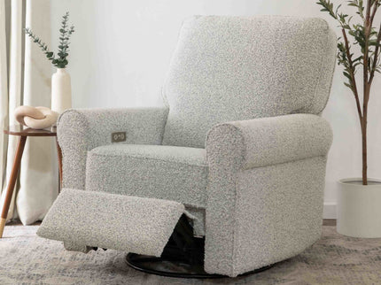 B17787BWB,Monogram by Namesake,Monroe Pillowback Power Recliner in Black White Boucle