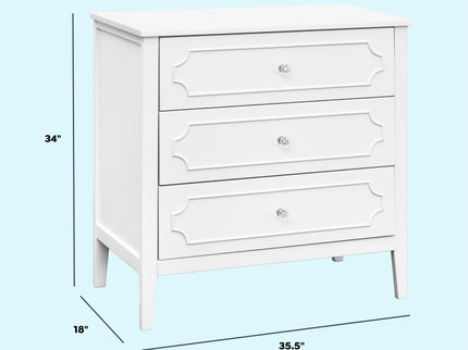 M11423W,DaVinci,Chloe Regency 3-Drawer Dresser in White