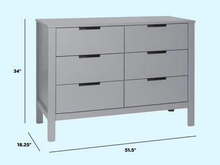 F11926G,Carter's,Colby 6-Drawer Double Dresser in Grey Finish