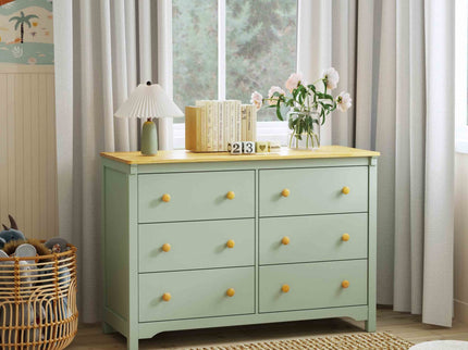 M27226LSHY,DaVinci,Shea 6-Drawer Dresser in Light Sage and Honey