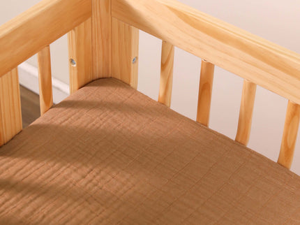 T29534BTS,Babyletto,Burnt Sienna Muslin All-Stages Bassinet Sheet in GOTS Certified Organic Cotton