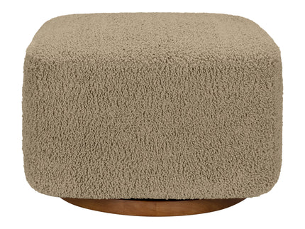 M26385LTDB,Babyletto,Kiwi Gliding Ottoman in Latte Teddy Loop w/ Dark Wood Base