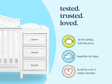 M12891W,DaVinci,Charlie 4-in-1 Convertible Crib & Changer in White