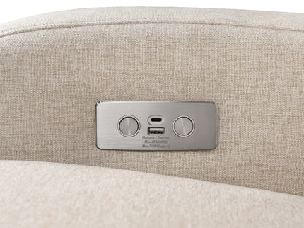 M23188PBEWLB,Babyletto,Nami Glider Recliner w/ Electronic Control and USB in Performance Beach Eco-Weave w/ Light Wood Base