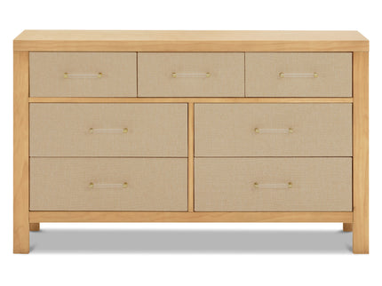 M24816HYPSEW,Namesake,Eloise 7-Drawer Assembled Dresser in Honey & Performance Sand Eco-Weave