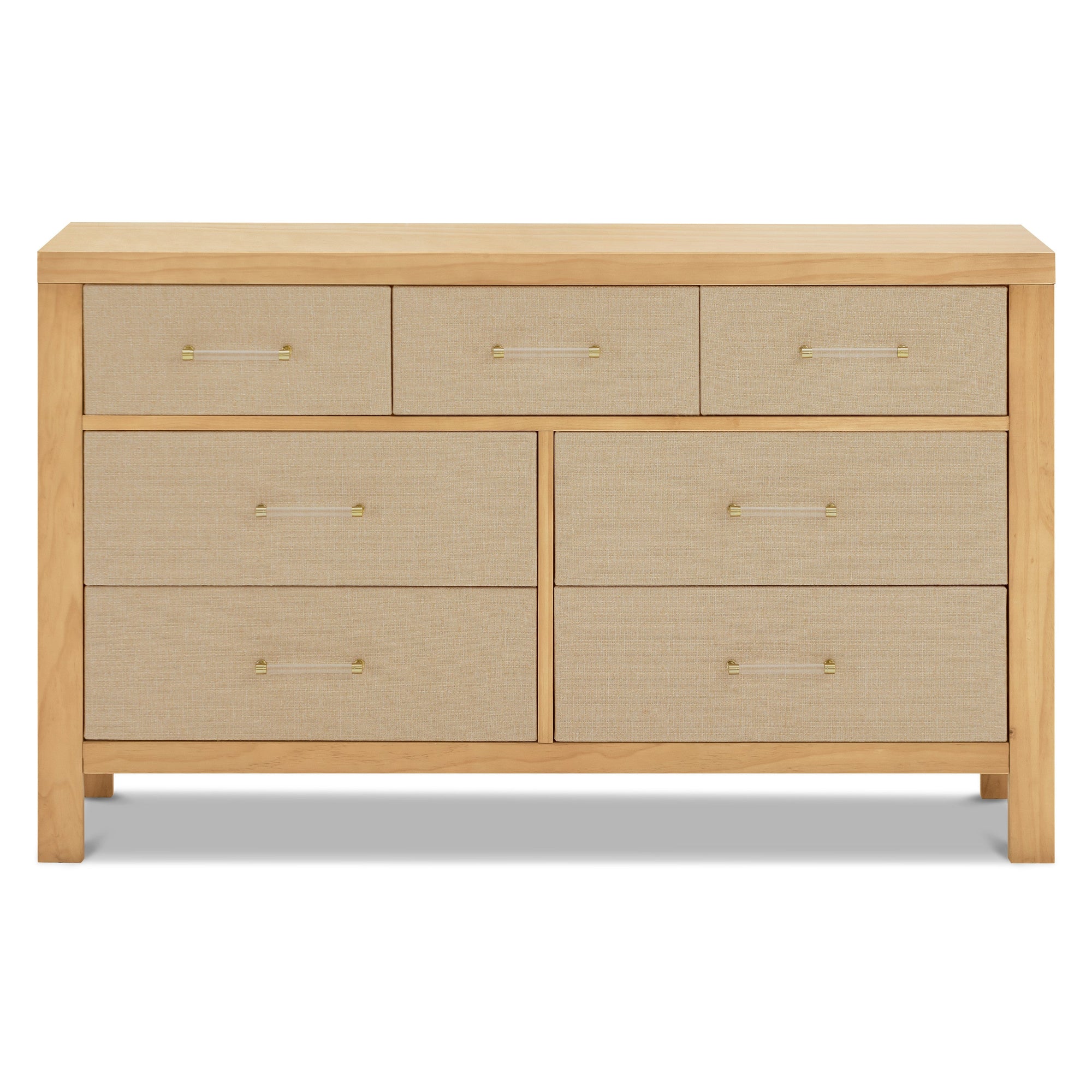 M24816HYPSEW,Namesake,Eloise 7-Drawer Assembled Dresser in Honey & Performance Sand Eco-Weave