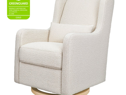 M22187WBLB,Babyletto,Wally Swivel Glider in Ivory Boucle w/Light Wood Base