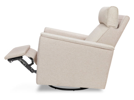 M17183PBEW,Namesake,Willa Deluxe Power Glider Recliner w/Heat&Massage in Performance Beach Eco-Weave