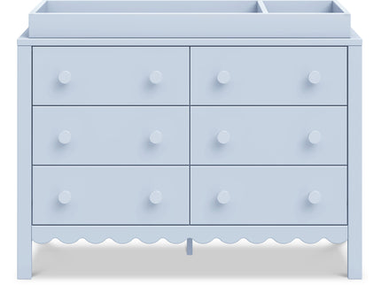 M27826PB,DaVinci,Sammy Scallop 6-Drawer Dresser in Powder Blue