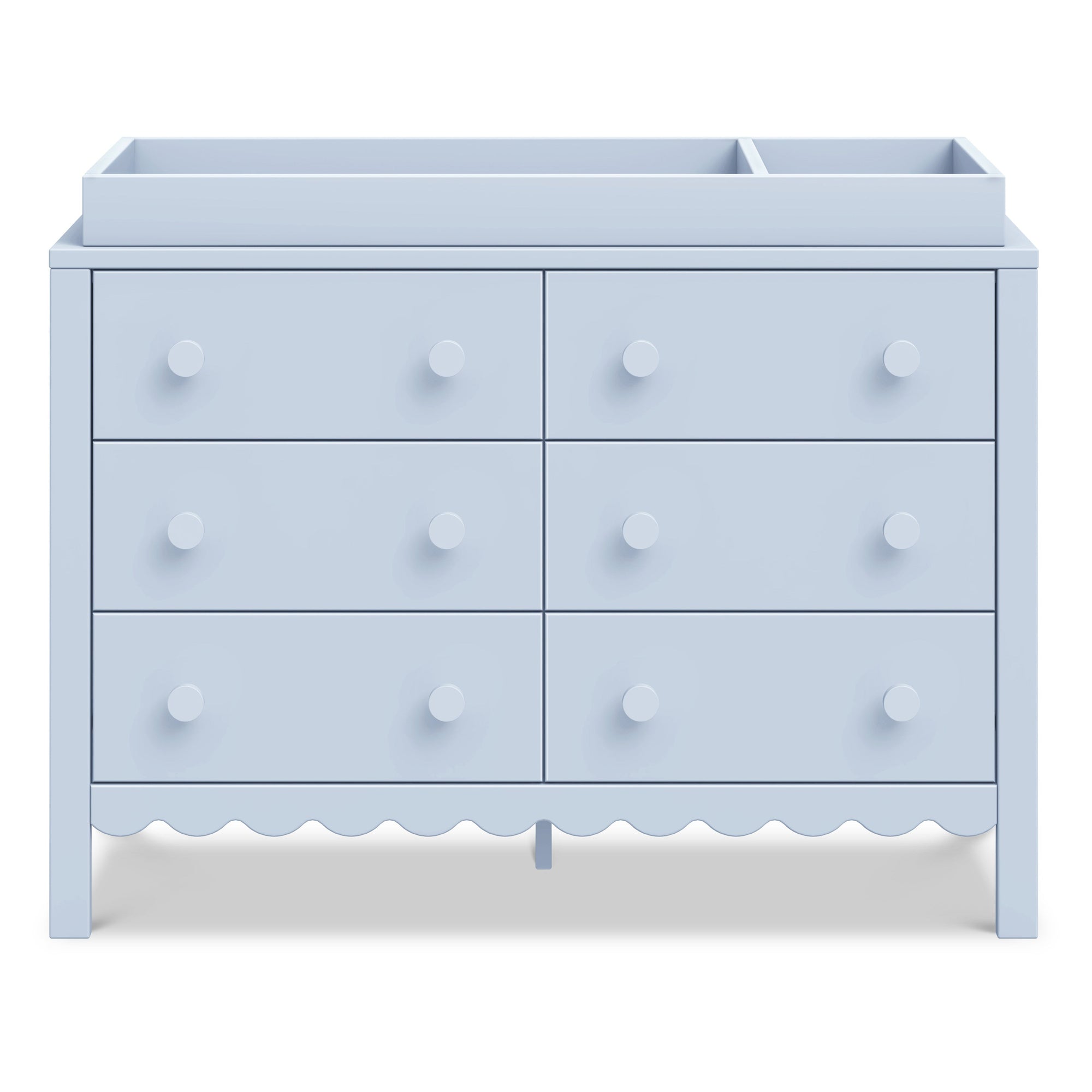 M27826PB,DaVinci,Sammy Scallop 6-Drawer Dresser in Powder Blue