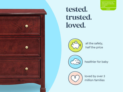 M5523C,DaVinci,Kalani 3-Drawer Dresser in Rich Cherry