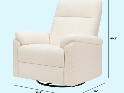 M24387CCB,DaVinci,Suzy Swivel Recliner in Cozy Cream Boucle