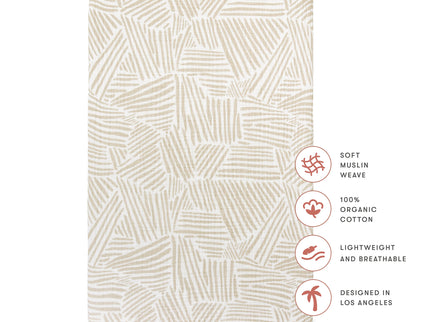 T29236,Babyletto,Oat Stripe Muslin Mini Crib Sheet in GOTS Certified Organic Cotton