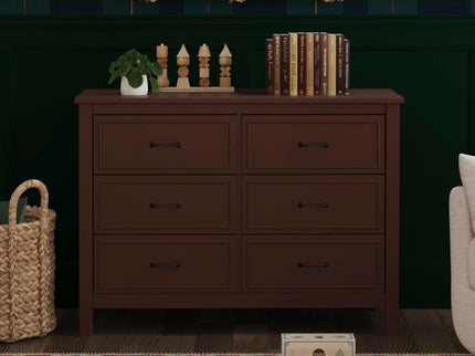M12826CR,DaVinci,Charlie 6-Drawer Double Dresser in Crimson
