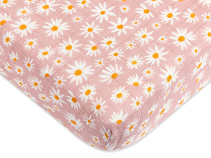 T28036,Babyletto,Daisy Muslin Mini Crib Sheet in GOTS Certified Organic Cotton
