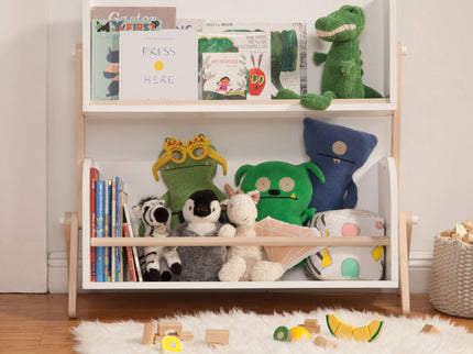 M10611WNX,Babyletto,Tally Storage and Bookshelf in White and Washed Natural Finish