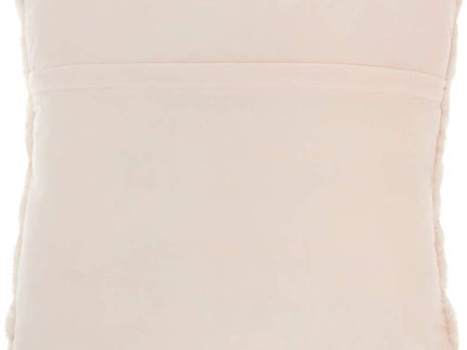 Faux Fur Blush Ruched Rabbit 20" Square Throw Pillow