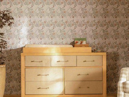 M24816HYPSEW,Namesake,Eloise 7-Drawer Assembled Dresser in Honey & Performance Sand Eco-Weave