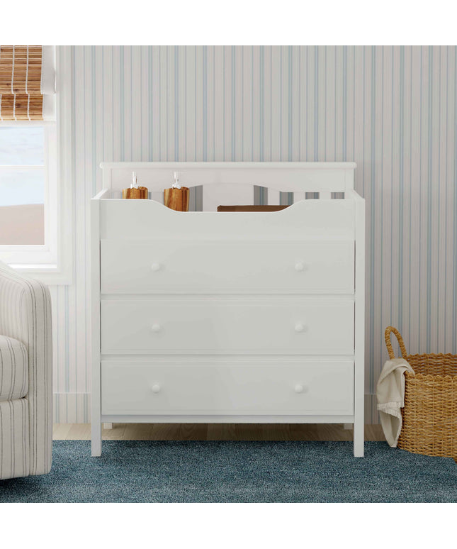 M5925W,DaVinci,Jayden 3-Drawer Changer Dresser In White Finish