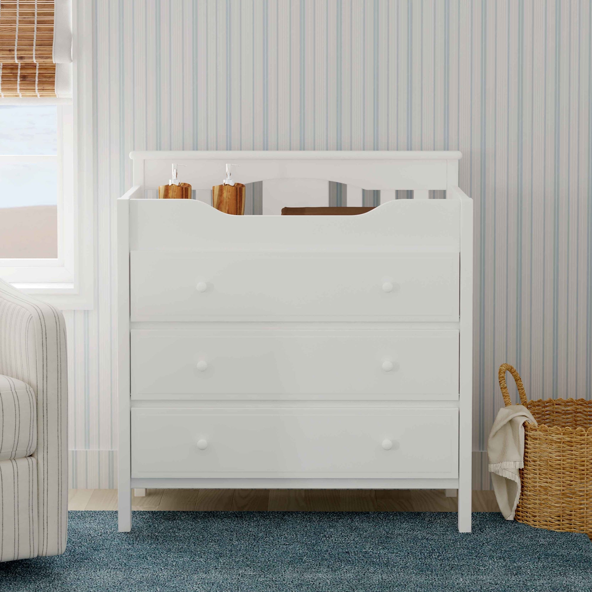 M5925W,DaVinci,Jayden 3-Drawer Changer Dresser In White Finish