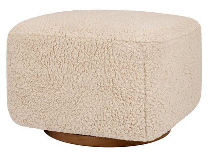 M26385CSGDB,Babyletto,Kiwi Gliding Ottoman in Chai Shearling with Dark Wood Base