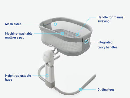 DreamMore™ Bedside Bassinet Deluxe with Calming Motion