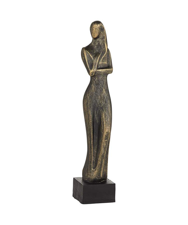 Femme Fatale 16" High Matte Bronze Woman Statue
