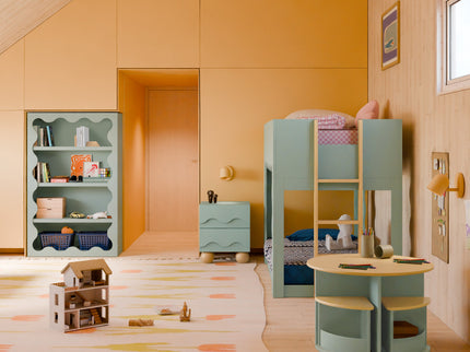 M31111LS,Babyletto Kids,Lido Wave Bookcase in Light Sage