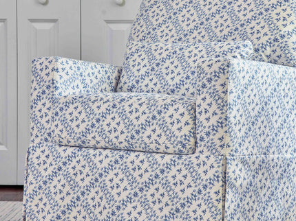 M21787BLT,Namesake,Sarah Flint x Namesake Crawford Swivel Glider in Blue Lattice Performance Eco-Weave