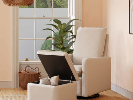 M20985PCMEW,Babyletto,Cali Storage Ottoman in Performance Cream Eco-Weave