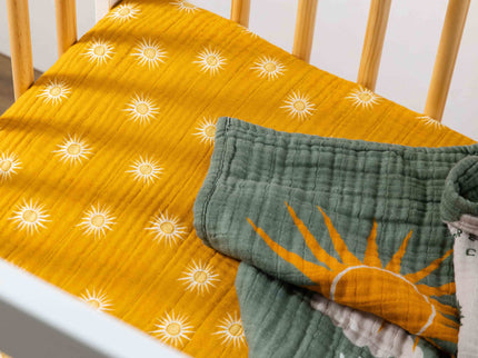 T26936,Babyletto,Golden Hour Muslin Mini Crib Sheet in GOTS Certified Organic Cotton