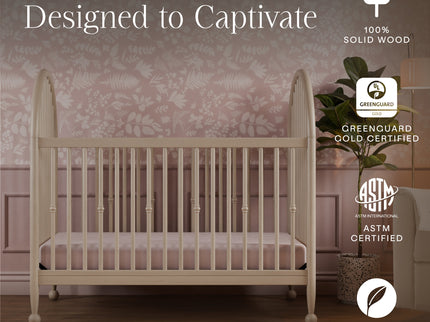 M31401WP,Namesake,Alouette 3-in-1 Convertible Spindle Crib in Washed Pine