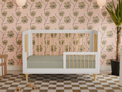 M9001WN,Babyletto,Lolly 3-in-1 Convertible Crib w/Toddler Bed Conversion Kit in White/Natural