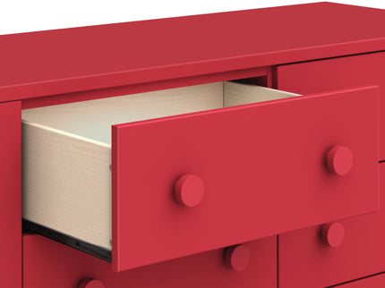 M27826TRD,DaVinci,Sammy Scallop 6-Drawer Dresser in Strawberry Red