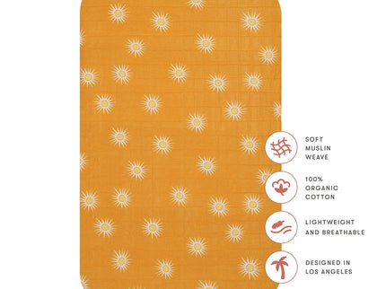 T26934,Babyletto,Golden Hour Muslin All-Stages Bassinet Sheet in GOTS Certified Organic Cotton