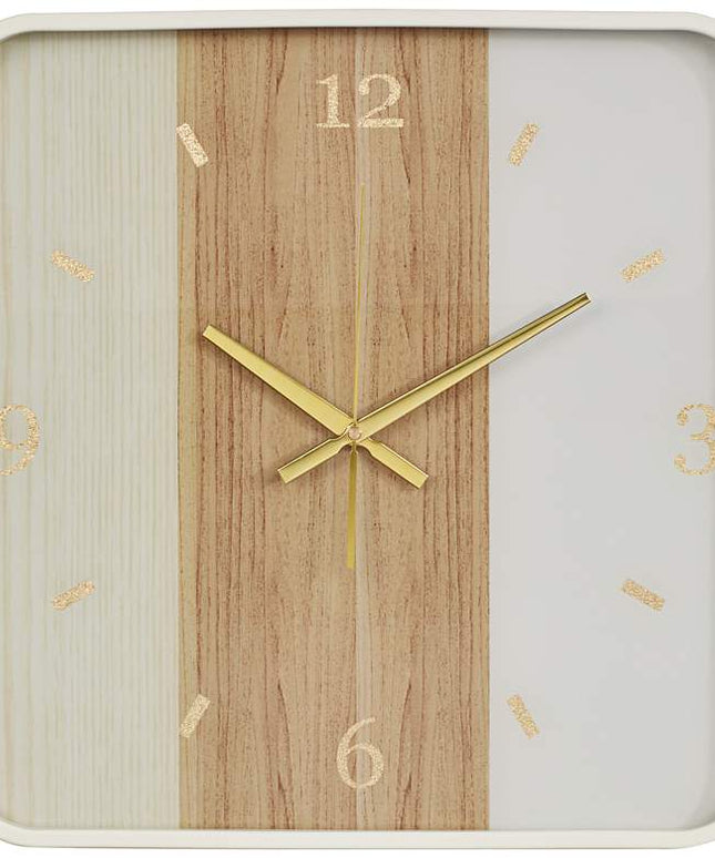 Fitzroy Painted Wood and White 17 1/4" Square Wall Clock