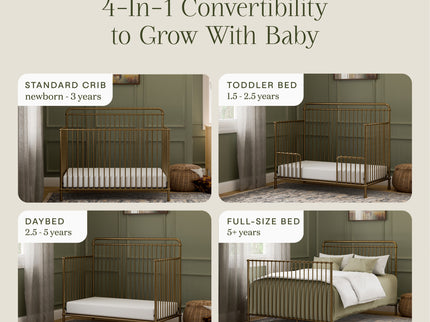 M15301VG,Namesake,Winston 4-in-1 Convertible Crib in Vintage Gold