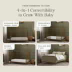 M15301VG,Namesake,Winston 4-in-1 Convertible Crib in Vintage Gold