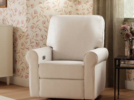 B17787PNET,Monogram by Namesake,Monroe Pillowback Power Recliner in Performance Natural Eco-Twill