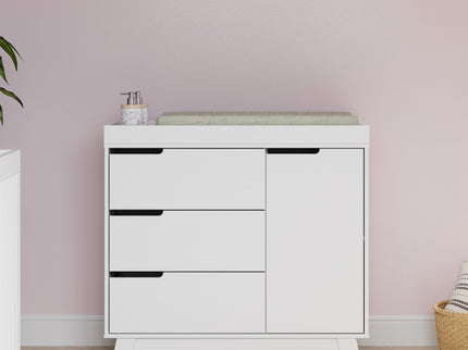 M4223W,Babyletto,Hudson 3-Drawer Changer Dresser w/Removable Changing Tray in White