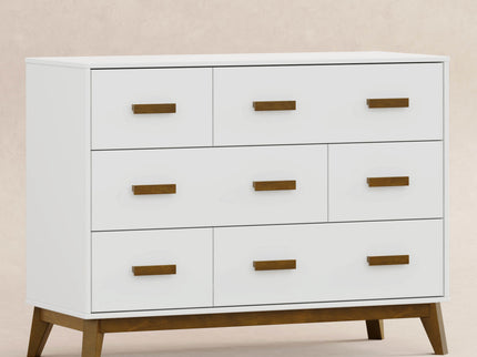 M5826WNL,Babyletto,Scoot 6-Drawer Dresser in White/Natural Walnut
