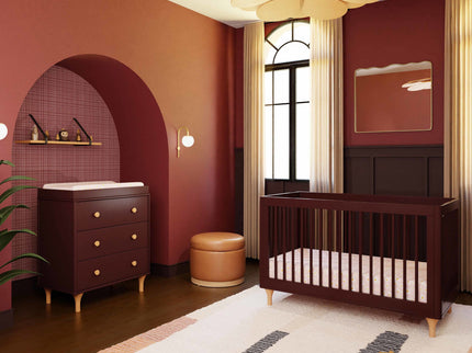 M9001CRN,Babyletto,Lolly 3-in-1 Convertible Crib w/Toddler Bed Conversion in Crimson/Natural