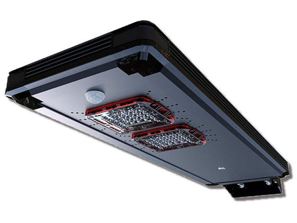 Fleck 36"W Black Solar Dusk-to-Dawn LED Area Parking Light