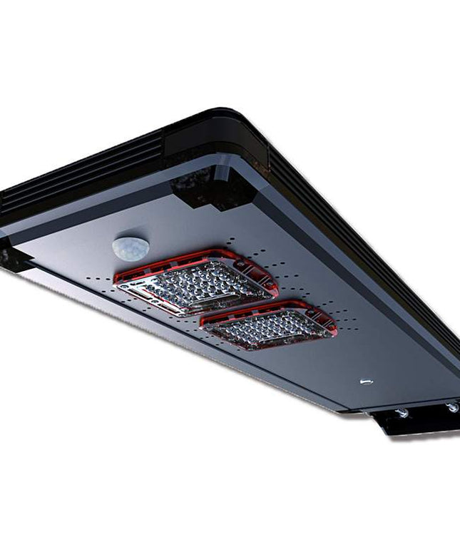 Fleck 36"W Black Solar Dusk-to-Dawn LED Area Parking Light